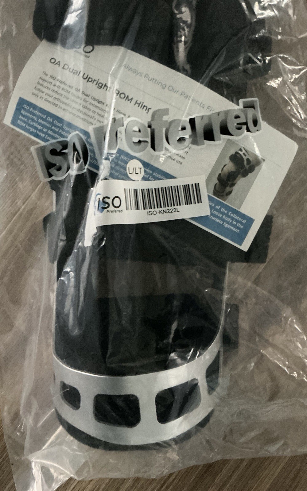NEW – Left Knee Brace ROM Hinge -ISO Preferred OA Dual Upright- Large ISO-KN222L