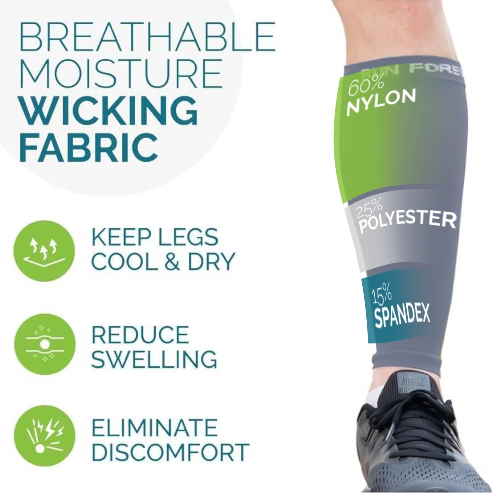 Calf Compression Sleeves Men Women Leg Sleeve Footless Socks Runners Sport