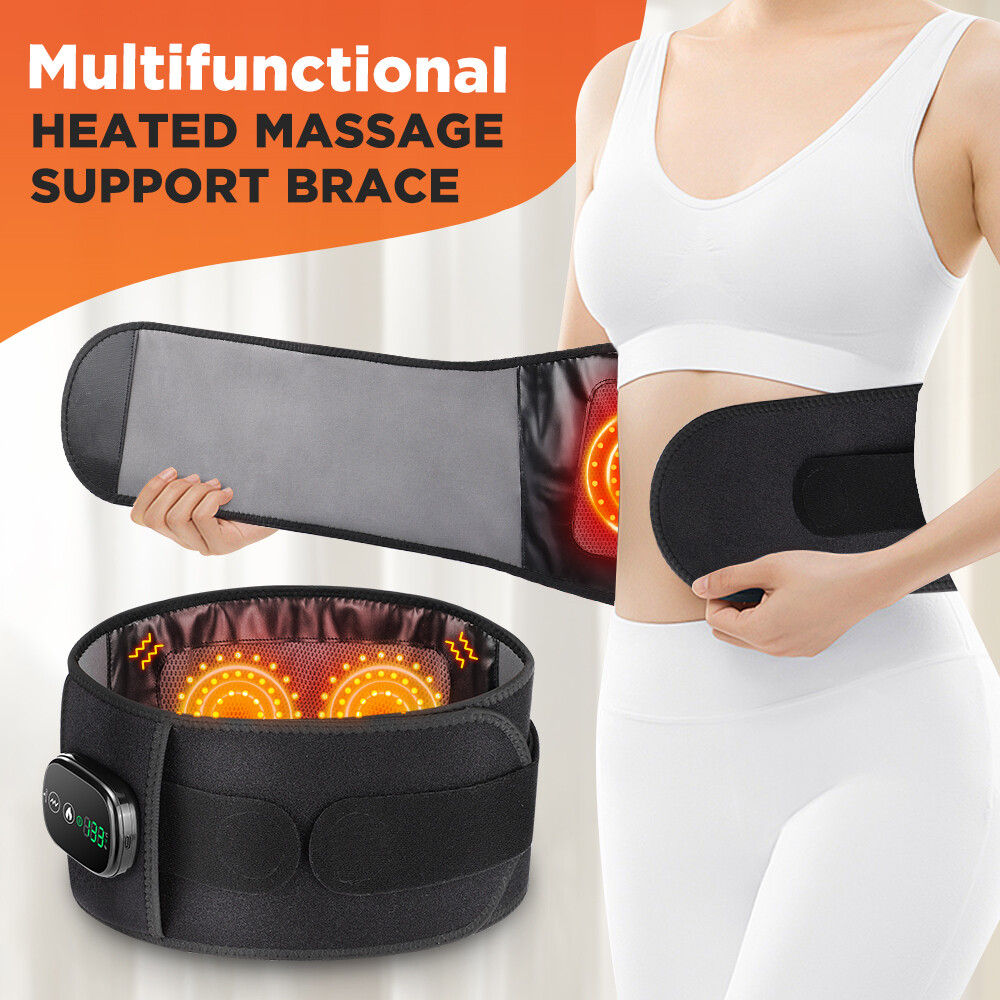 2 In 1 Electric Lower Back Massager for Pain Relief Heated Waist Lumbar Belt