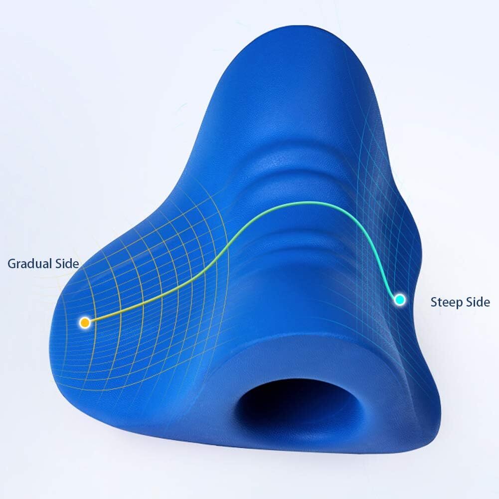 Cervical Neck Traction Device O Shape Navy Blue Posture Corrector 8.6X8.3 Inch