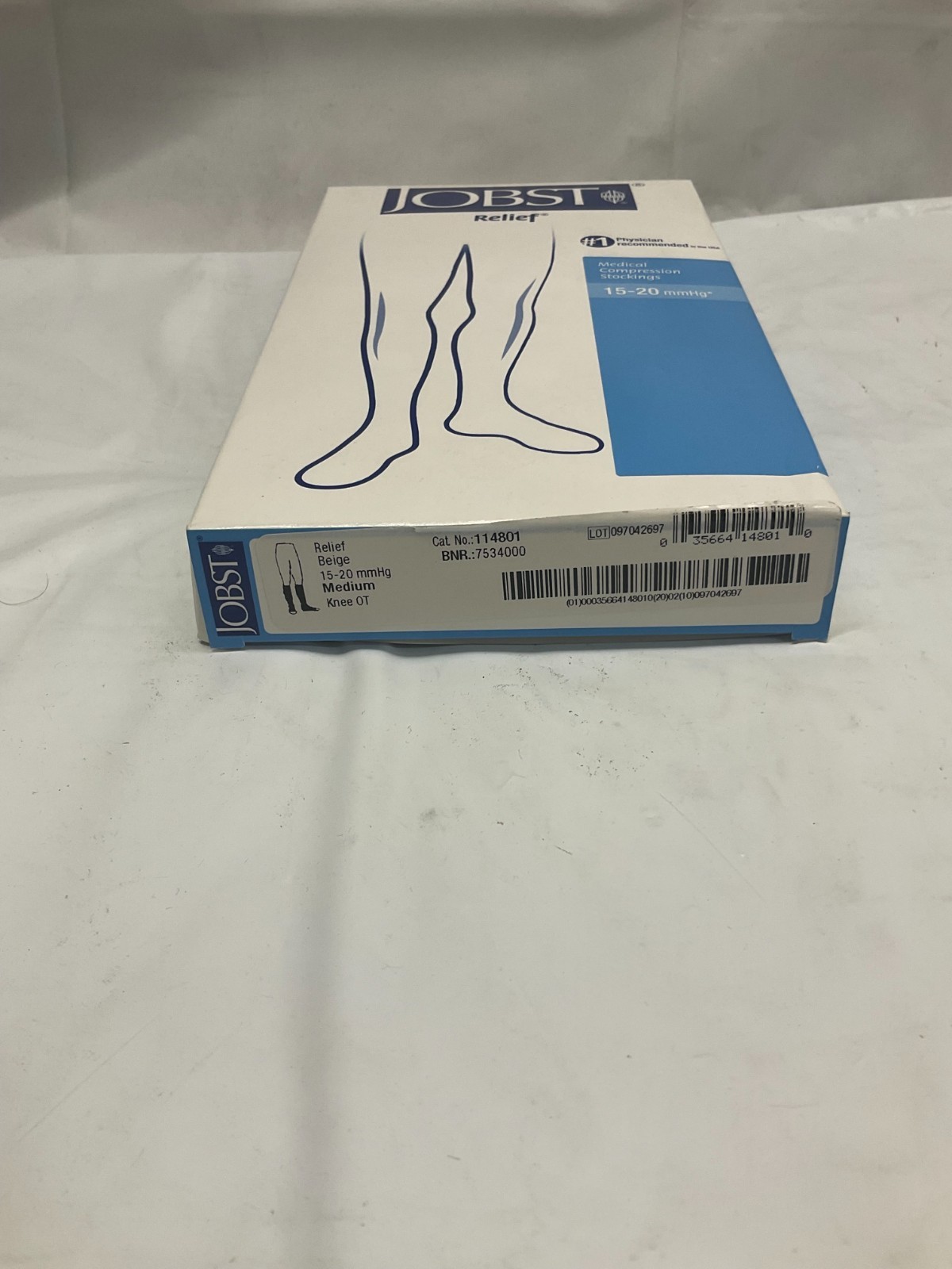 Jobst Relief Compression Knee Stockings 15-20 mmhg Supports Open Toe-*NEW*