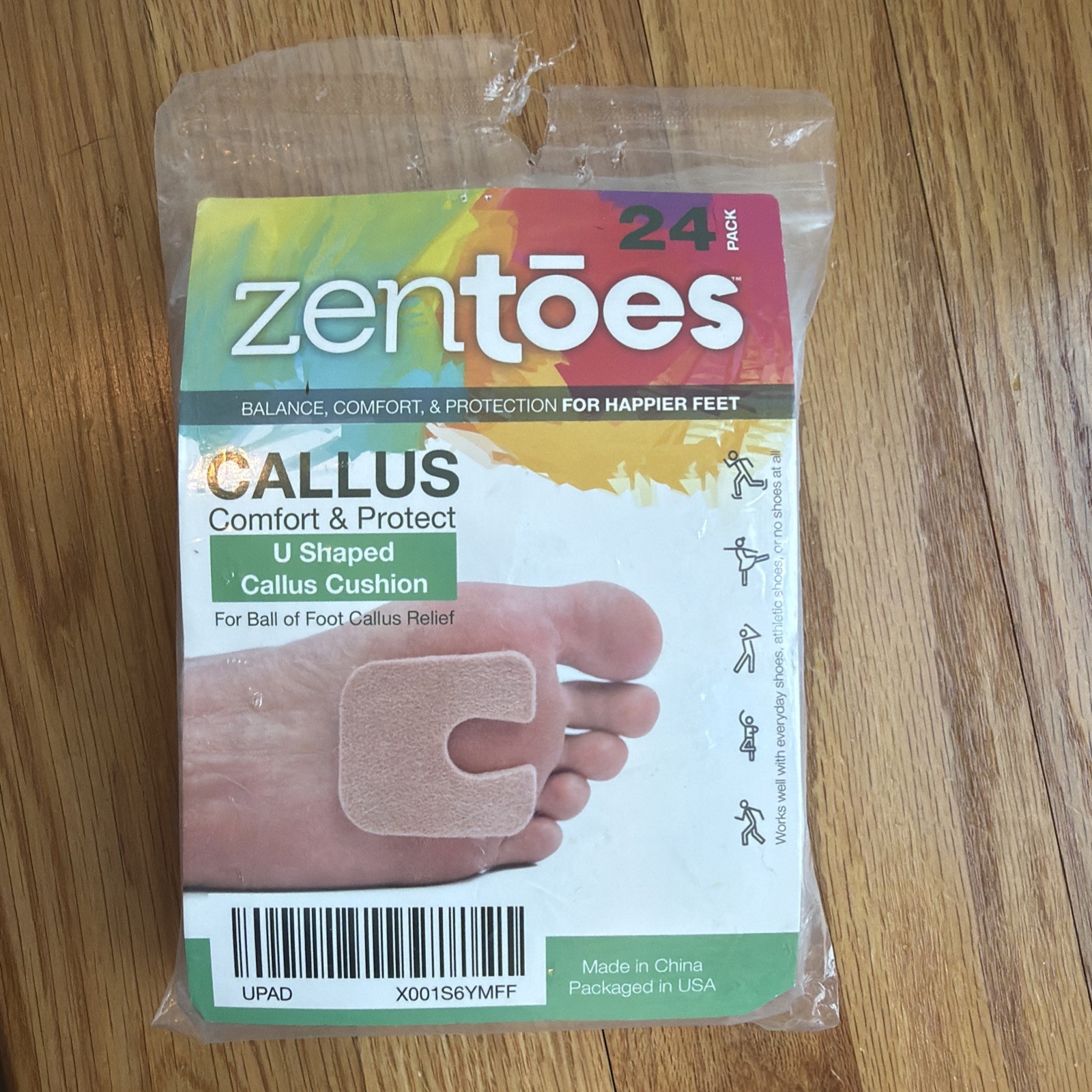 Zentoes Callus Comfort & Protect U Shaped Callus Cushion 24 Pack NEW SEALED