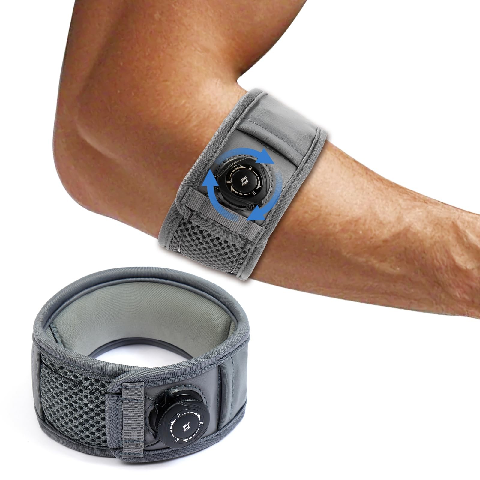 Tennis Elbow Brace for Men Women, Tendonitis One Size, Gray