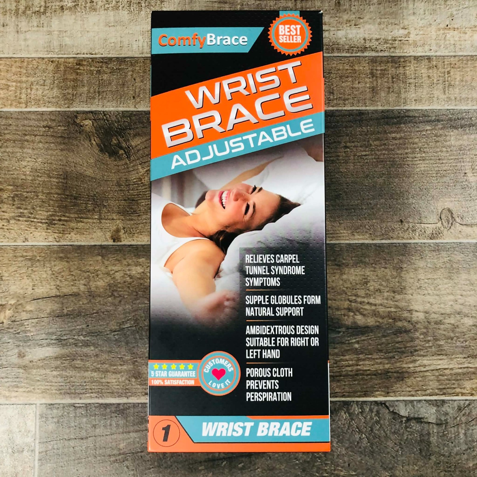 ComfyBrace Night Wrist Sleep Support Brace – Fits Both Hands Adjustable