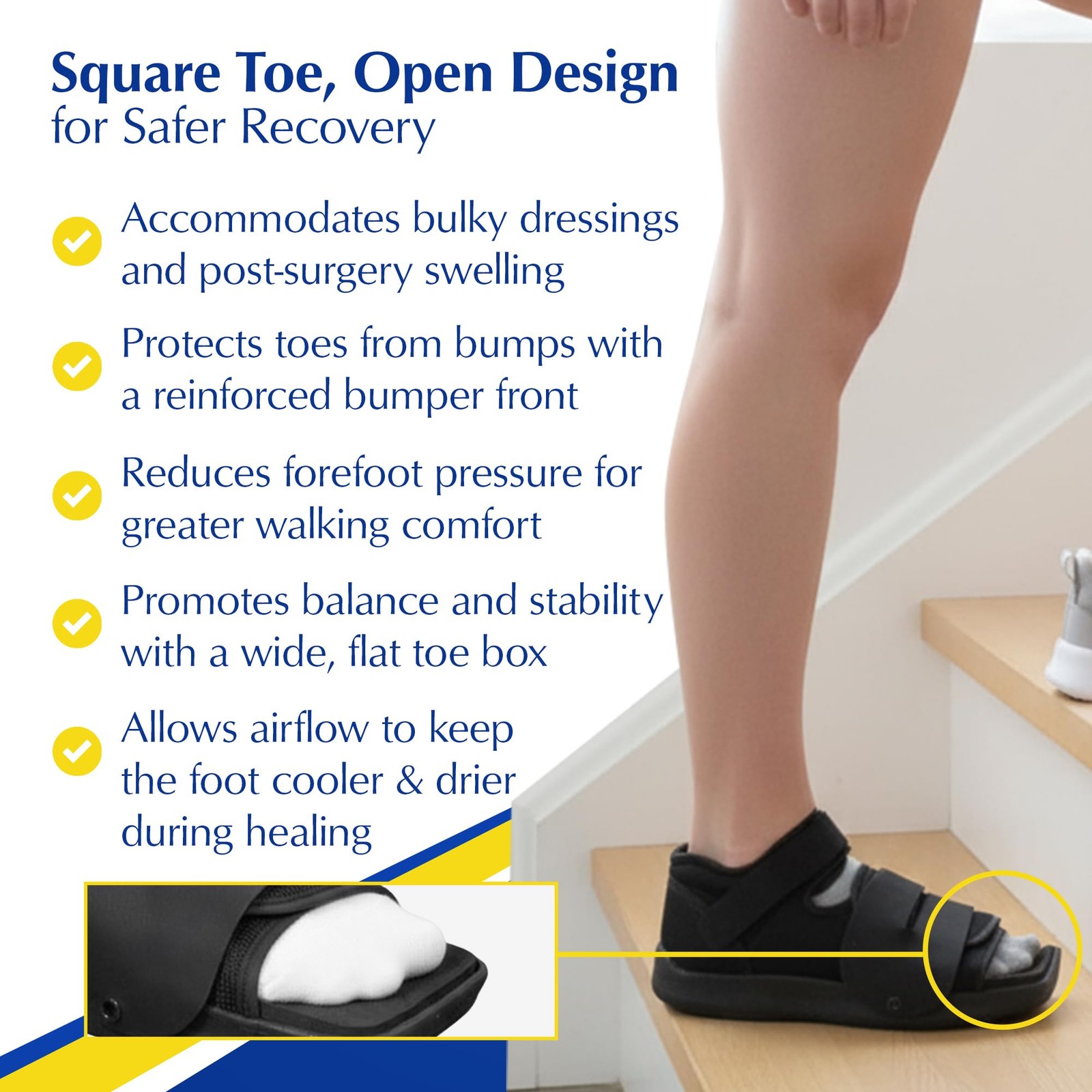 Deluxe Post Op Shoe – Adjustable Support for Broken Toes, Foot Injuries, Frac…