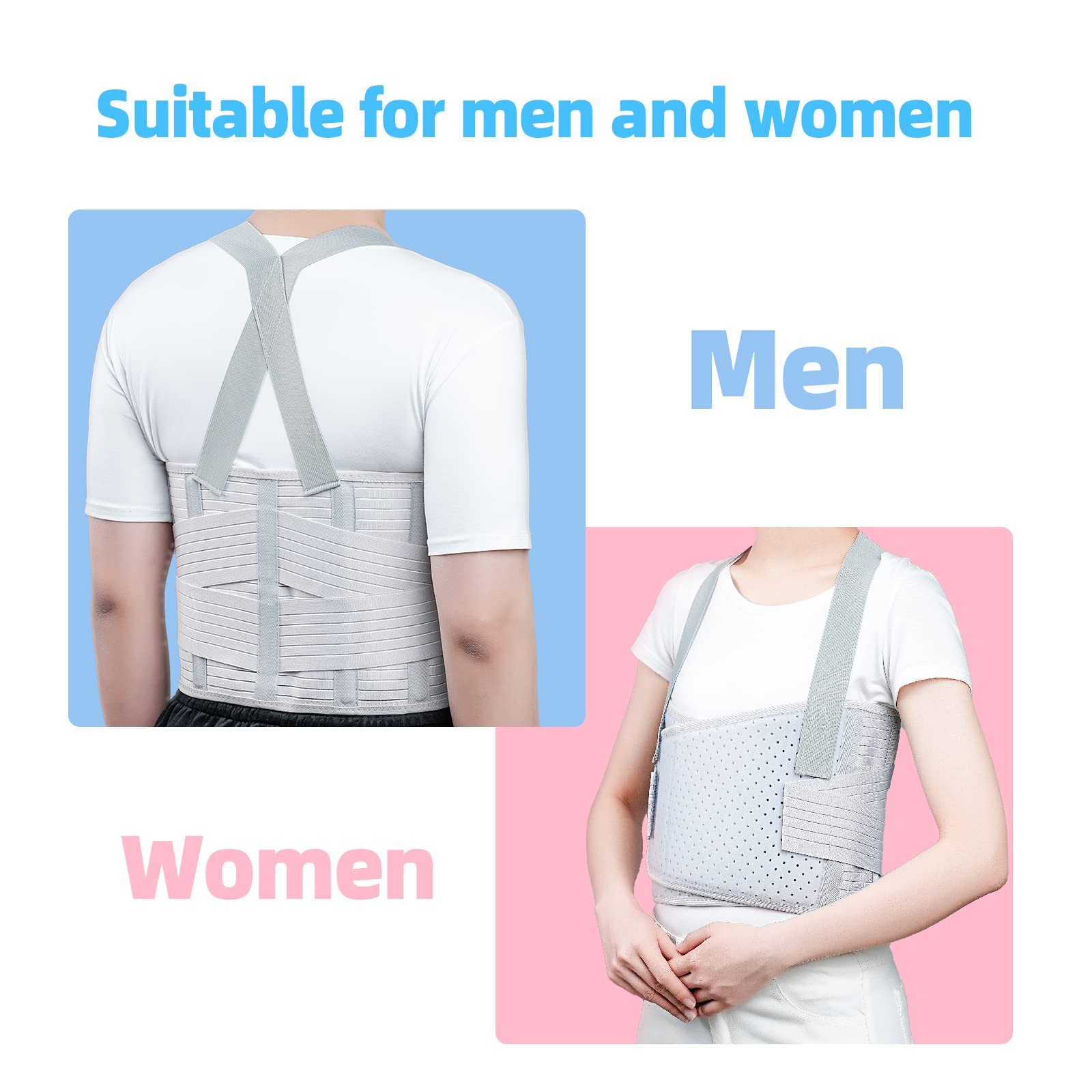 Rib Injury Belt Chest Binder, Chest Brace Chest Compression Support Rib Banda…