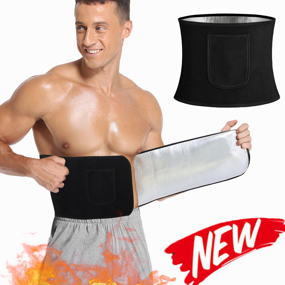 Men Body Shaper Slimmer Waist Belt Sweating Wrap Trainer Fitness for Weight Loss