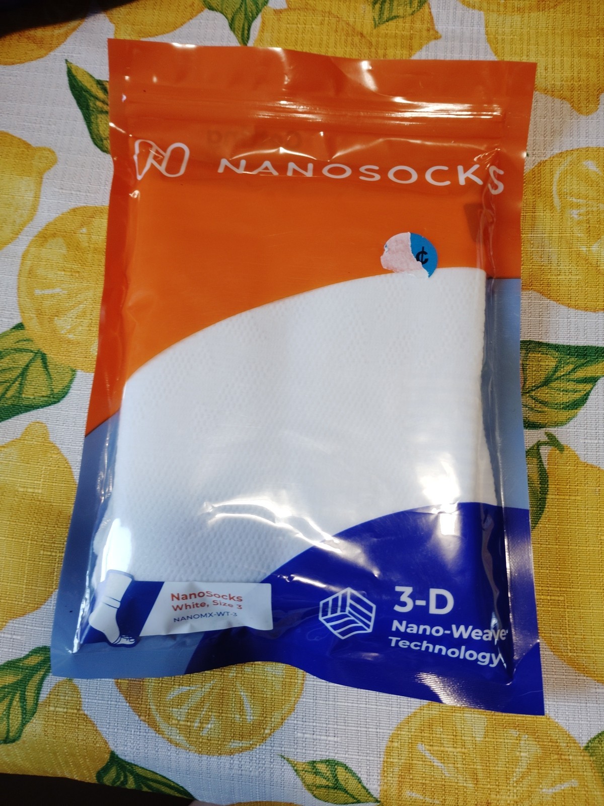 Nanosocks Socks 3D Nano-Weave Technology Nanomx-WT-3 White Size 3 NEW