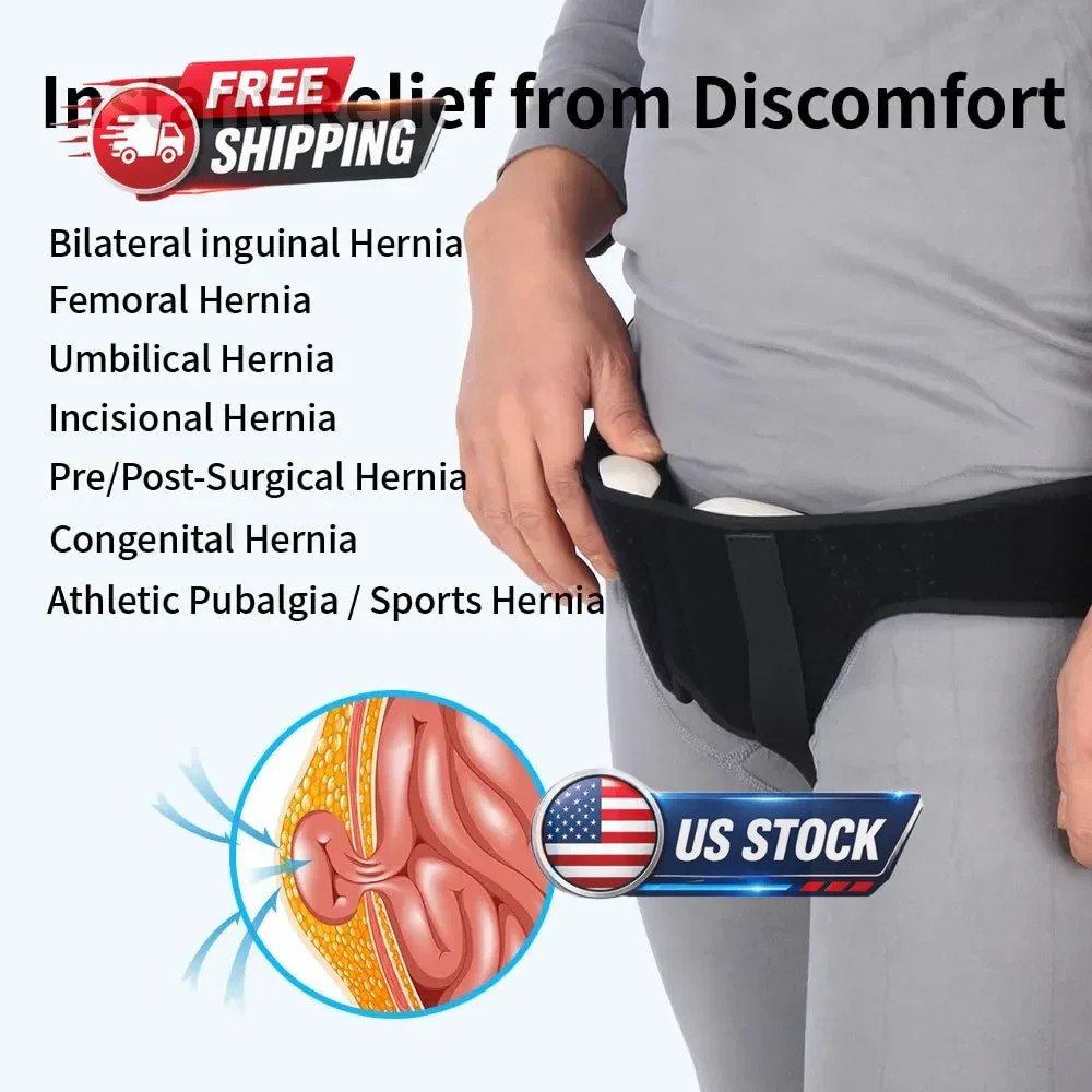 Hernia Belts for Men Adjustable Inguinal Hernia Support Belt for Men Women Large