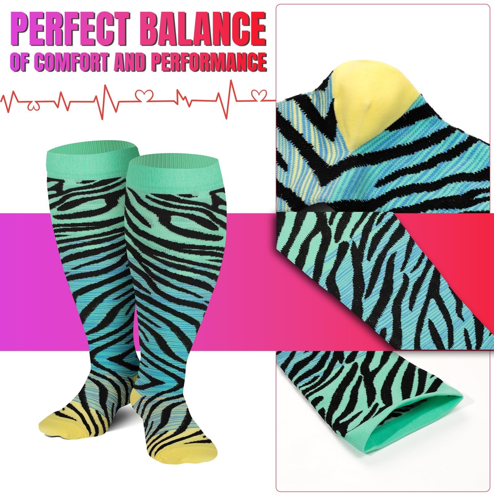Plus Size Compression Socks 20-30 mmHg for Women & Men – Extra Wide Calf Support