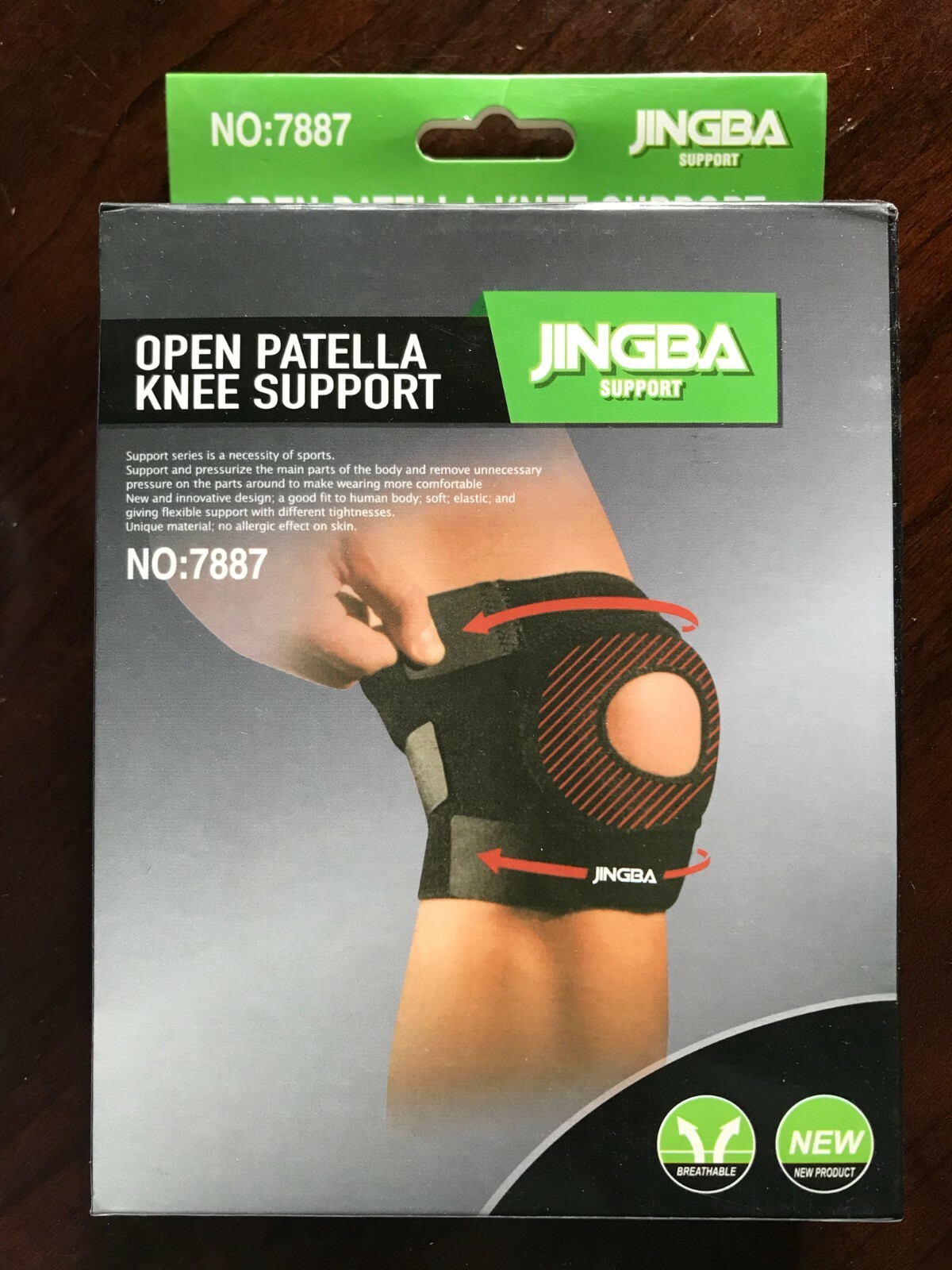 NIB Knee Brace Open Patella Support Adjustable Elastic Sports Protector