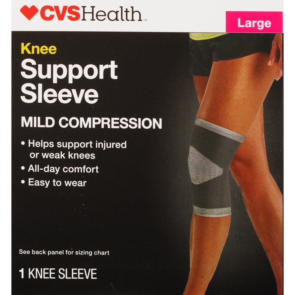 CVS Knee Support Sleeve Mild Compression Gray Size Large