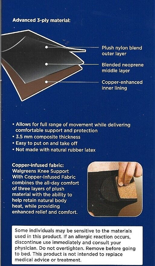 Knee Support with with Copper-Infused Fabric One Size