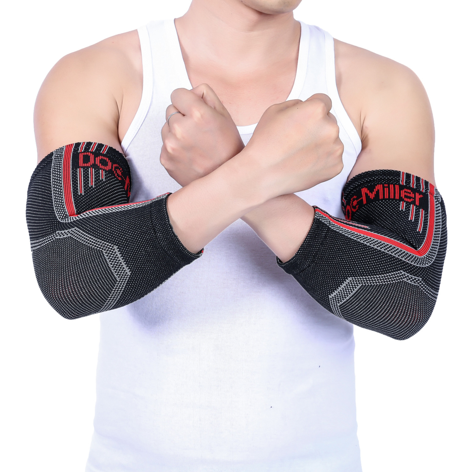 Doc Miller Elbow Compression Brace Sleeve Arm & Elbow Support Pain Relief RED