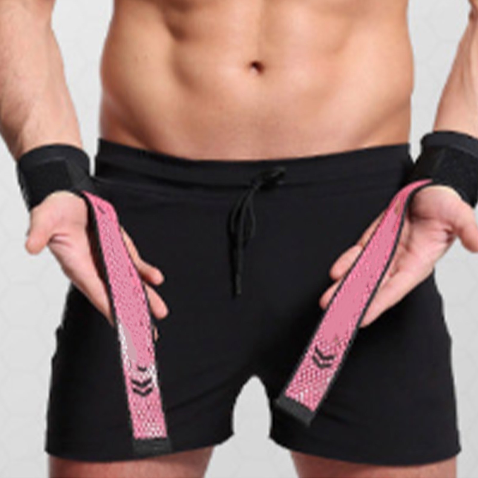 2PCS Anti Slip Weightlifting Wrist Strap For Fitness Black SCIT