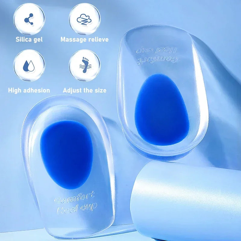 Silicone Gel Insoles Pain Heal Cushion Bone Spurs Pain Relief Heel Cushion Thick