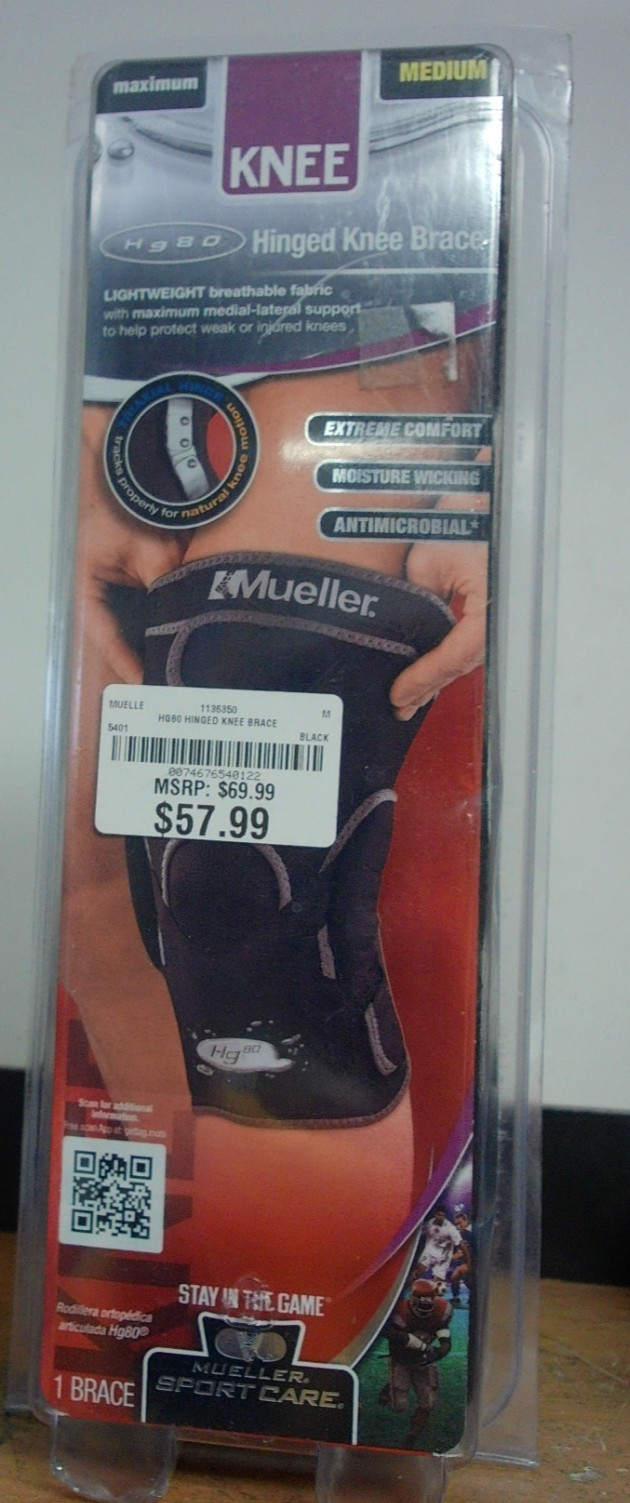 NEW Mueller Hg80 Hinged Knee Brace Medium BLACK MAX SUPPORT LEVEL