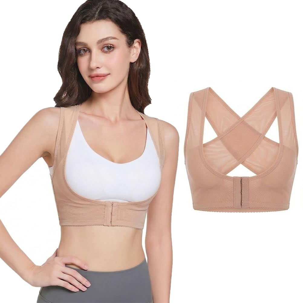Beavorty Women Posture Corrector Brace Adjustable Back Support Belt M, Pink