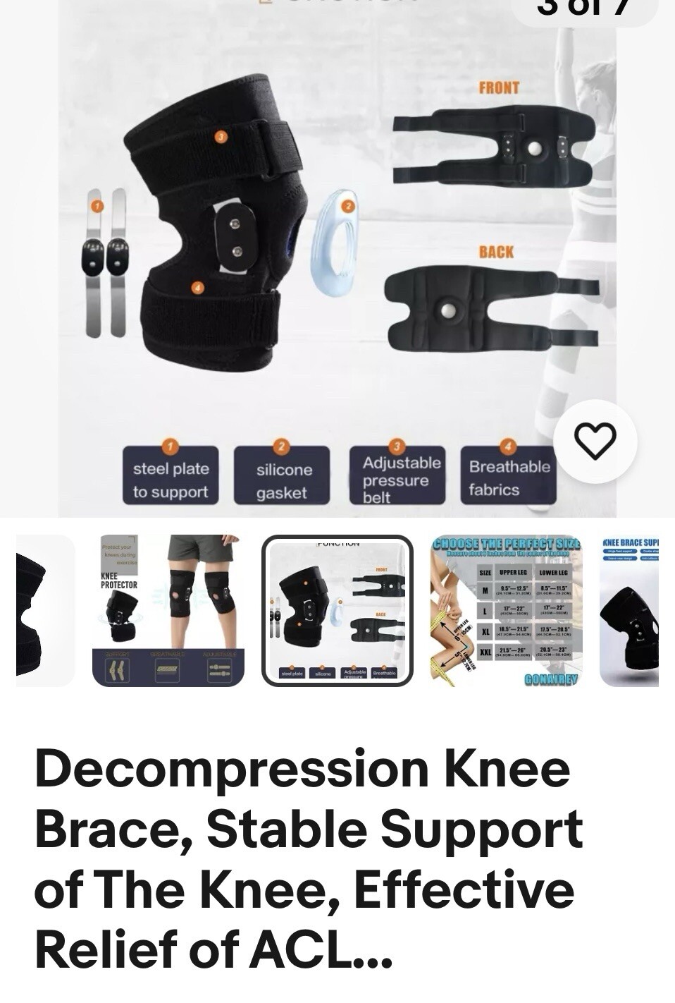 Decompression Knee Brace, Stable Support of The Knee, Effective of ACL, Arthr…
