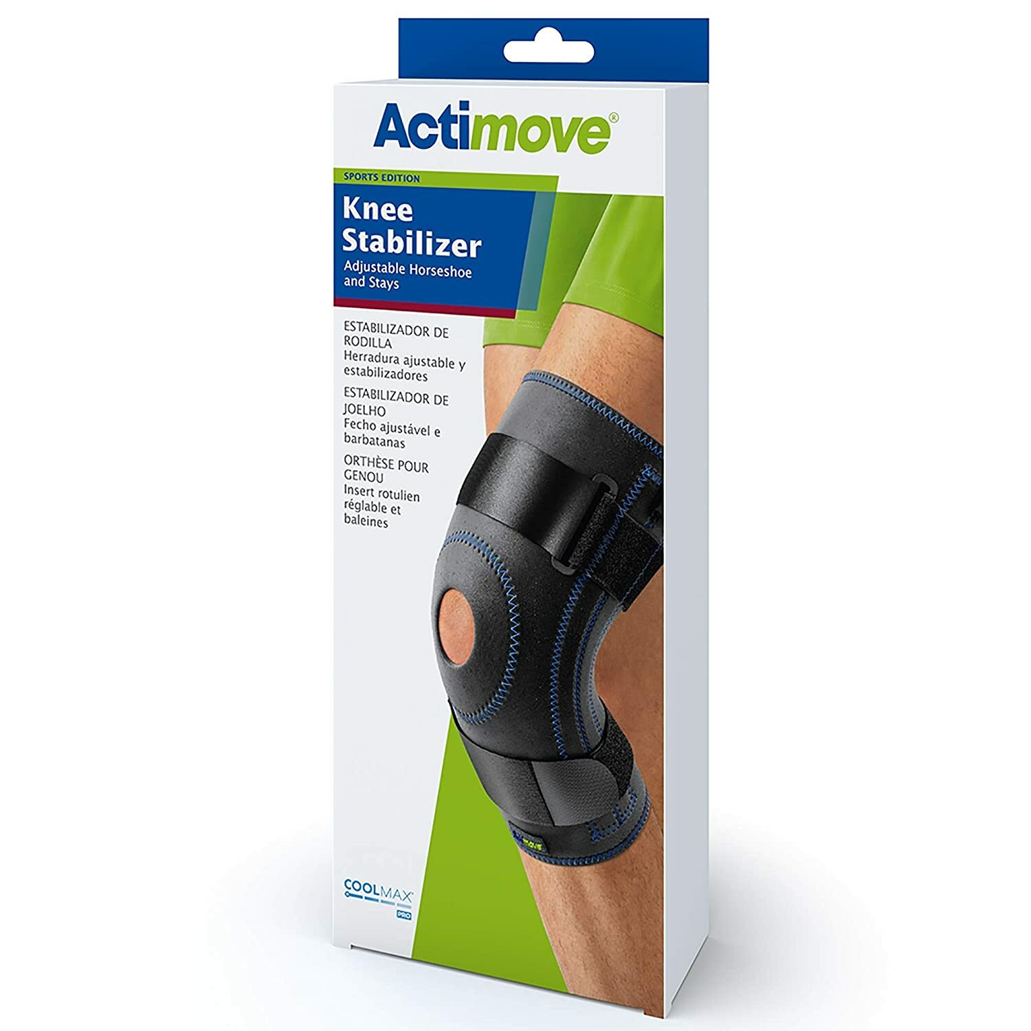 Actimove Knee Stabilizer Adjustable Horseshoe & Stays X-Large (Black)