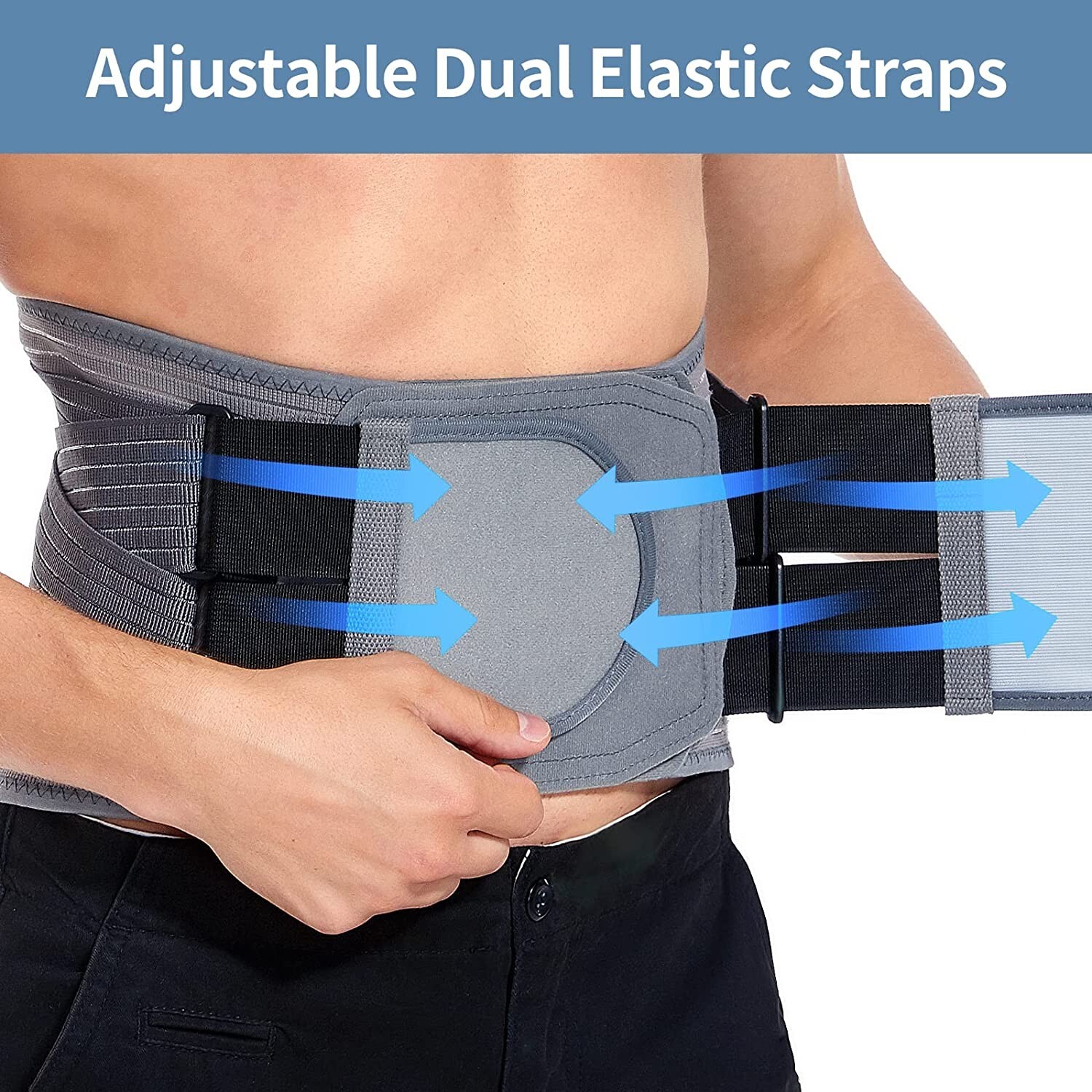 Back Brace by KDD for Men and Women – Adjustable Back Support Belt with 10 Stays
