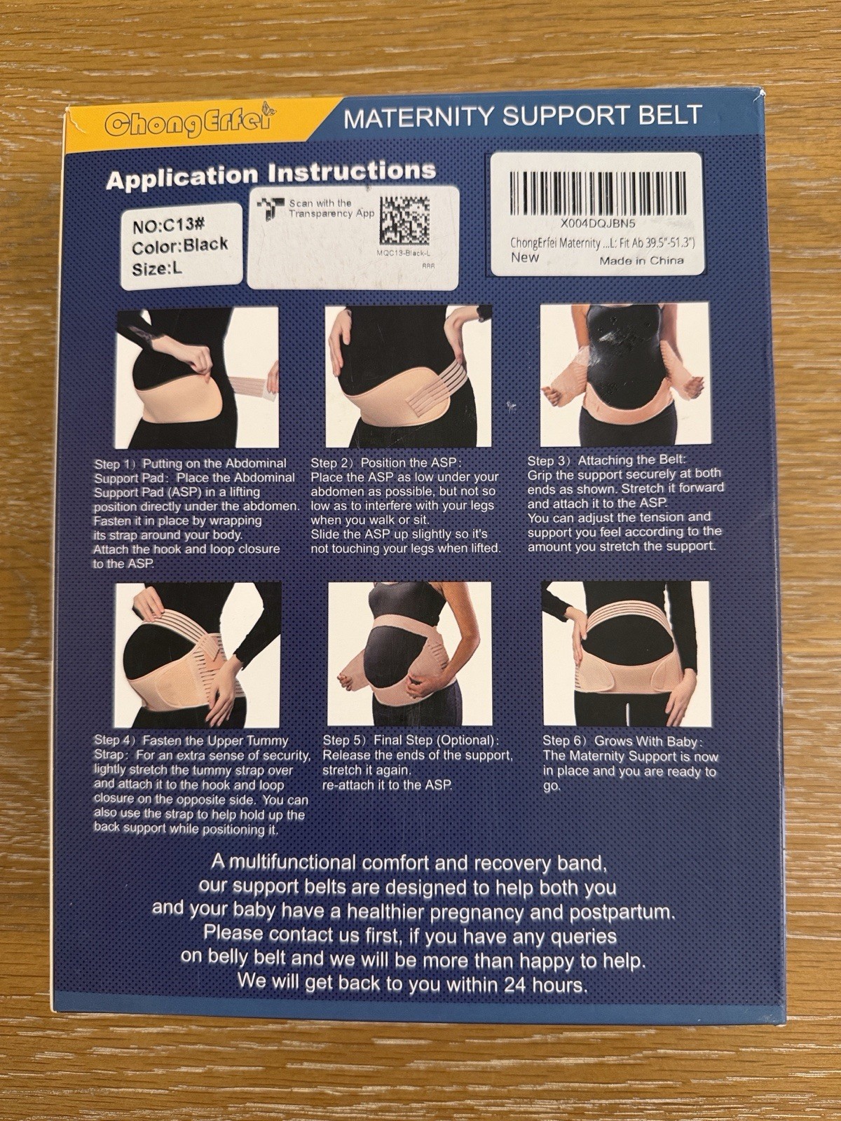 ChongErfei Adjustable Maternity Support Belt – Pregnancy – Black Size L