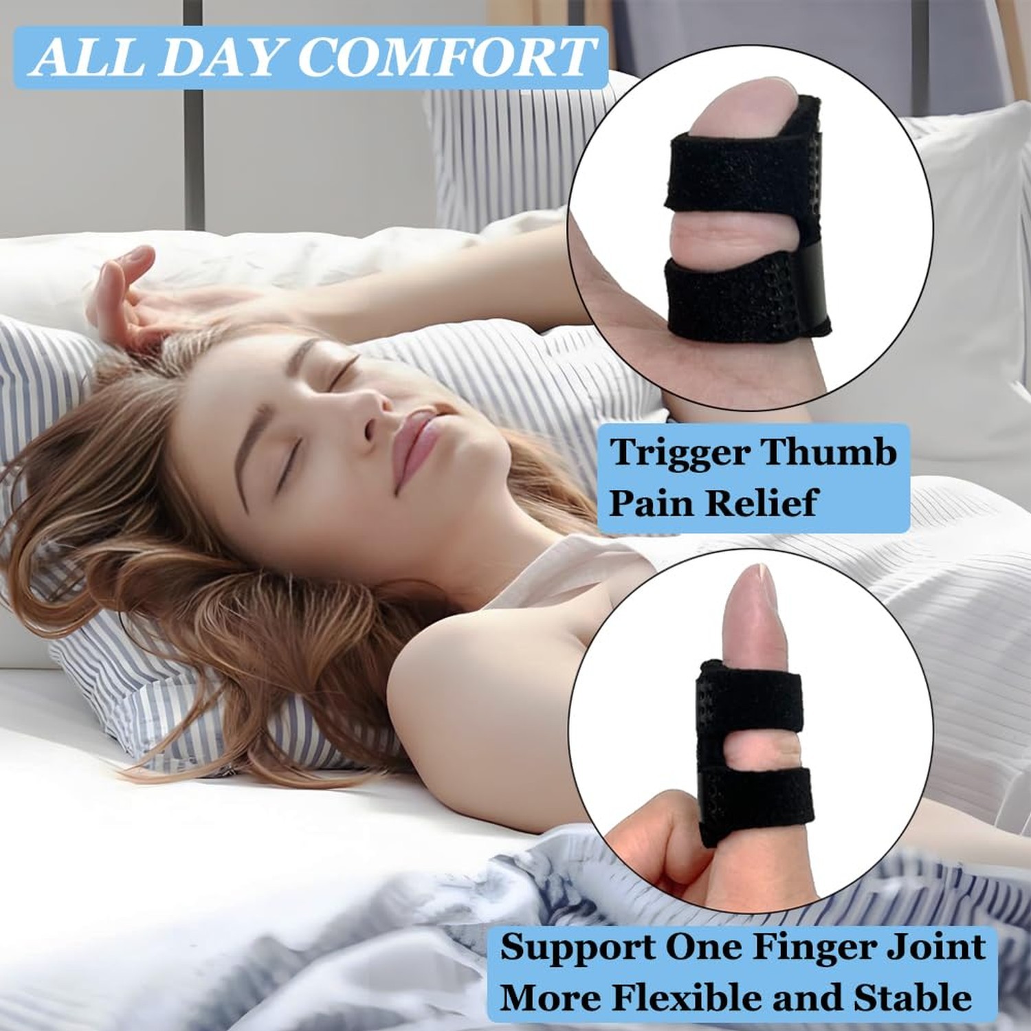 Thumb Finger Splints (2Pcs), Trigger Thumb Splint Finger Brace for Mallet Fin…
