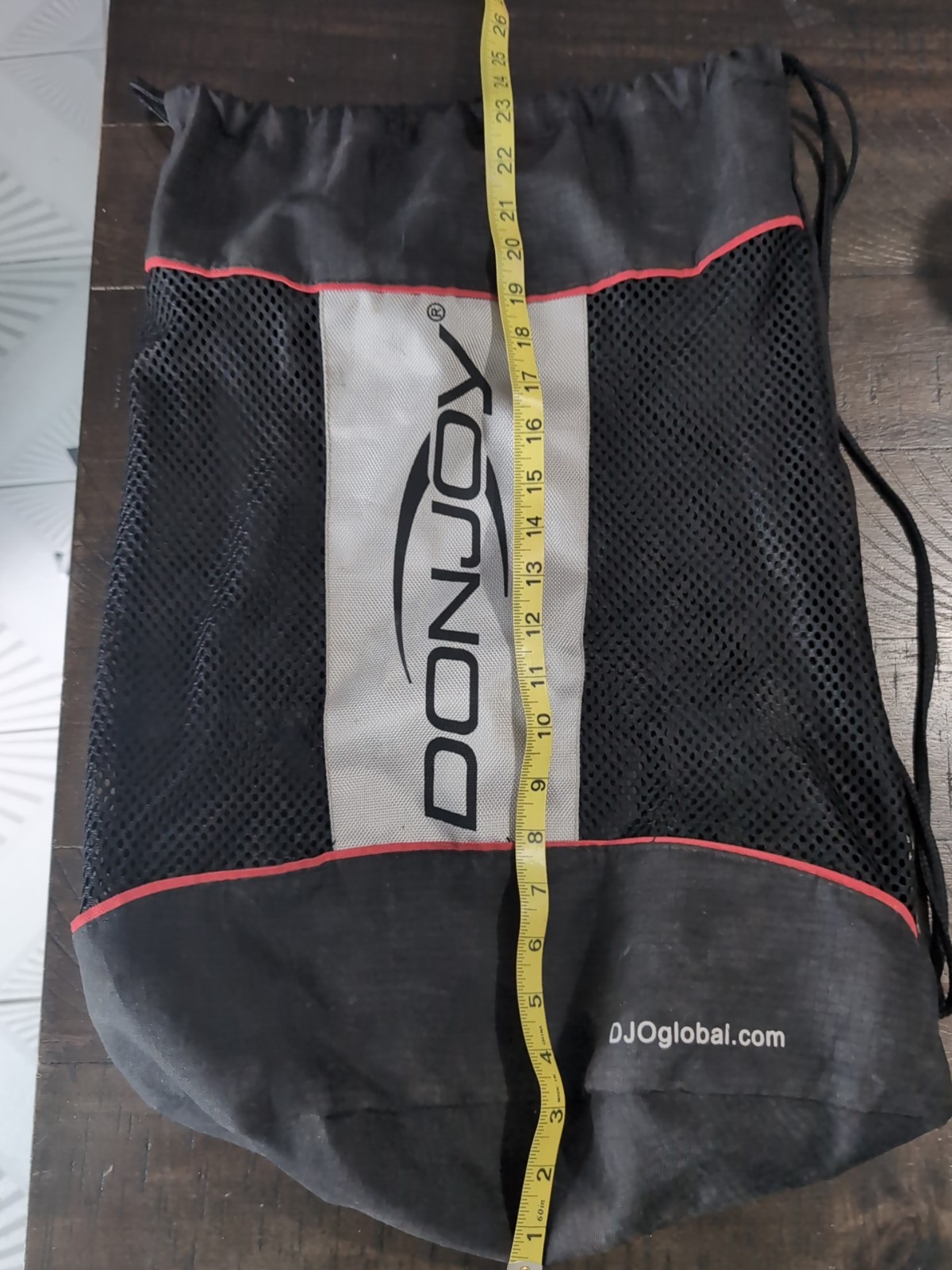 DonJoy Nylon Mesh Bag Shoulder Drawstring Storage Knee Brace Storage Black