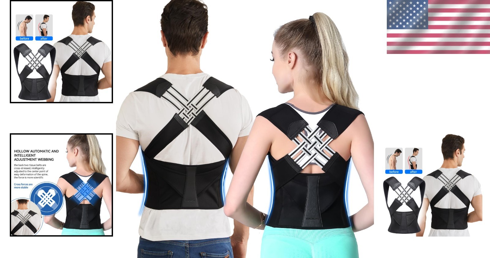 Lightweight Shoulder Straightener for Optimal Posture & Spinal Support – XL