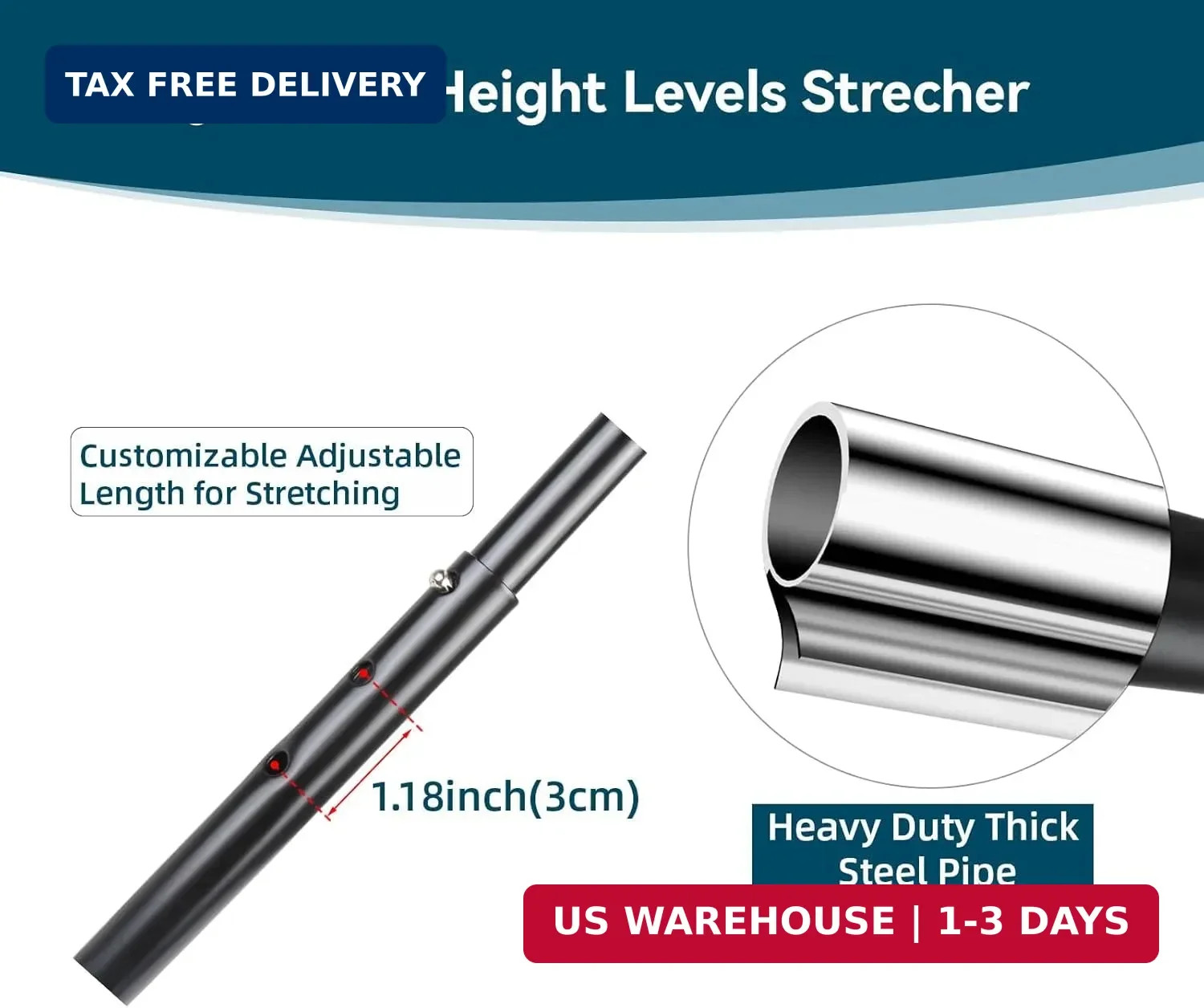 Hamstring Stretcher, Knee Extension Device, Lower Back, Hip & Calf Stretching