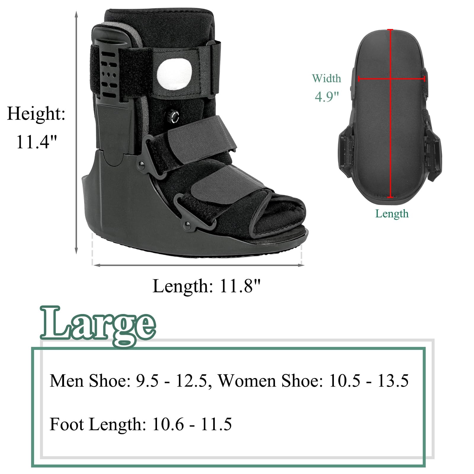 Air Walker Boot, Fracture Boot Short Walking Protection Fits Left or Right Fo…