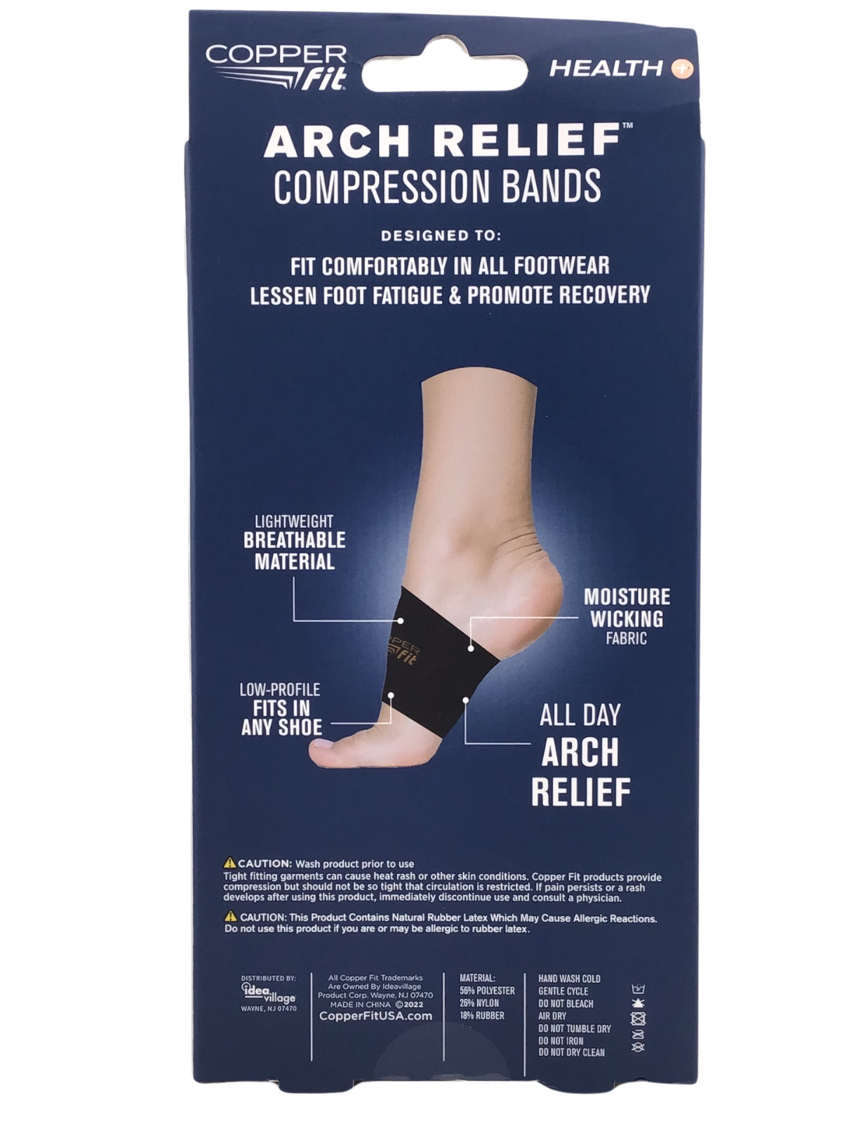 Copper Fit Copper Infused Arch Relief COMPRESSION BANDS One Size Unisex NIB