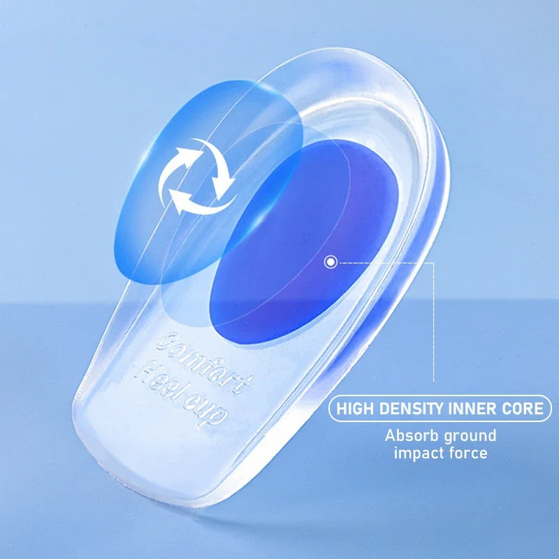 Silicone Gel Insoles Pain Heal Cushion Bone Spurs Pain Relief Heel Cushion Thick