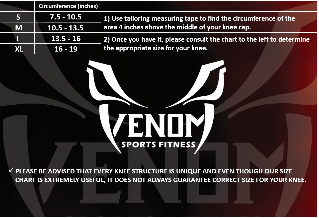 Venom Sports Fitness Knee Brace Compression Sleeve Support