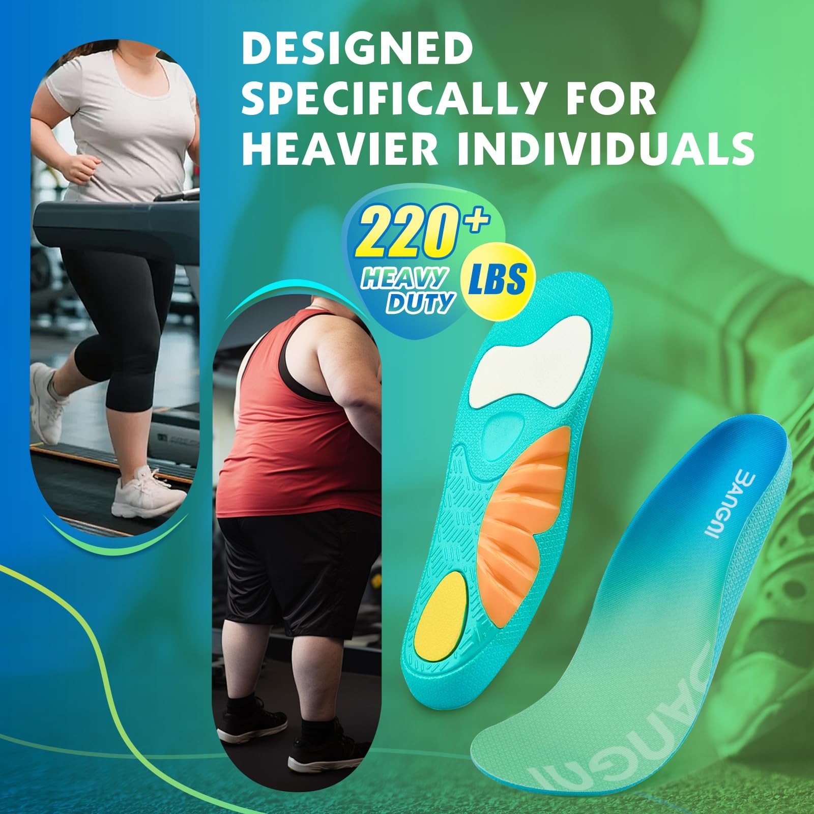 3ANGNI plantar fasciitis insoles men 12-12.5 women 14-14.5