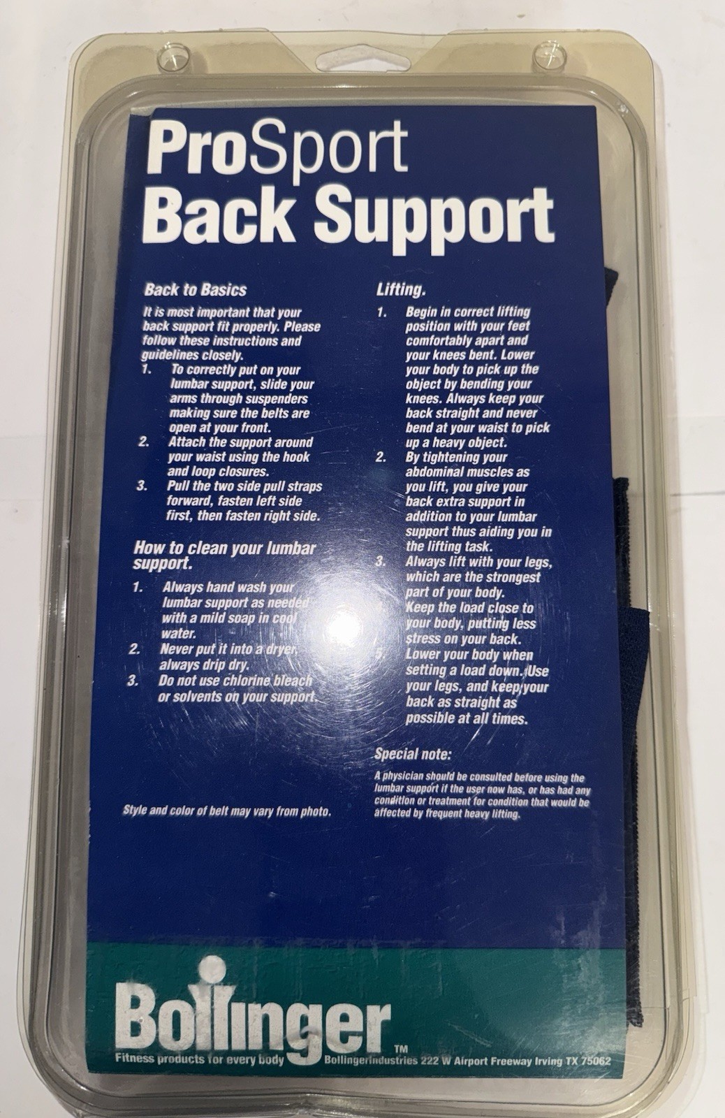 NEW PRO SPORT BACK SUPPORT BOLLINGER SMALL/MEDIUM 26″-34″ LOWER BACK ABDOMINAL