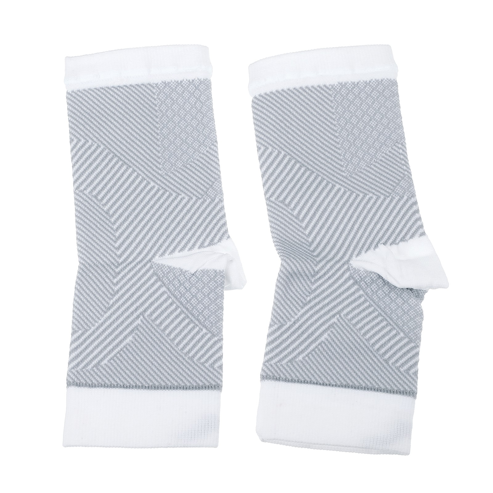 2 Pieces Ankle Compression Sleeve Socks Foot Support Brace White Gray Size S/M