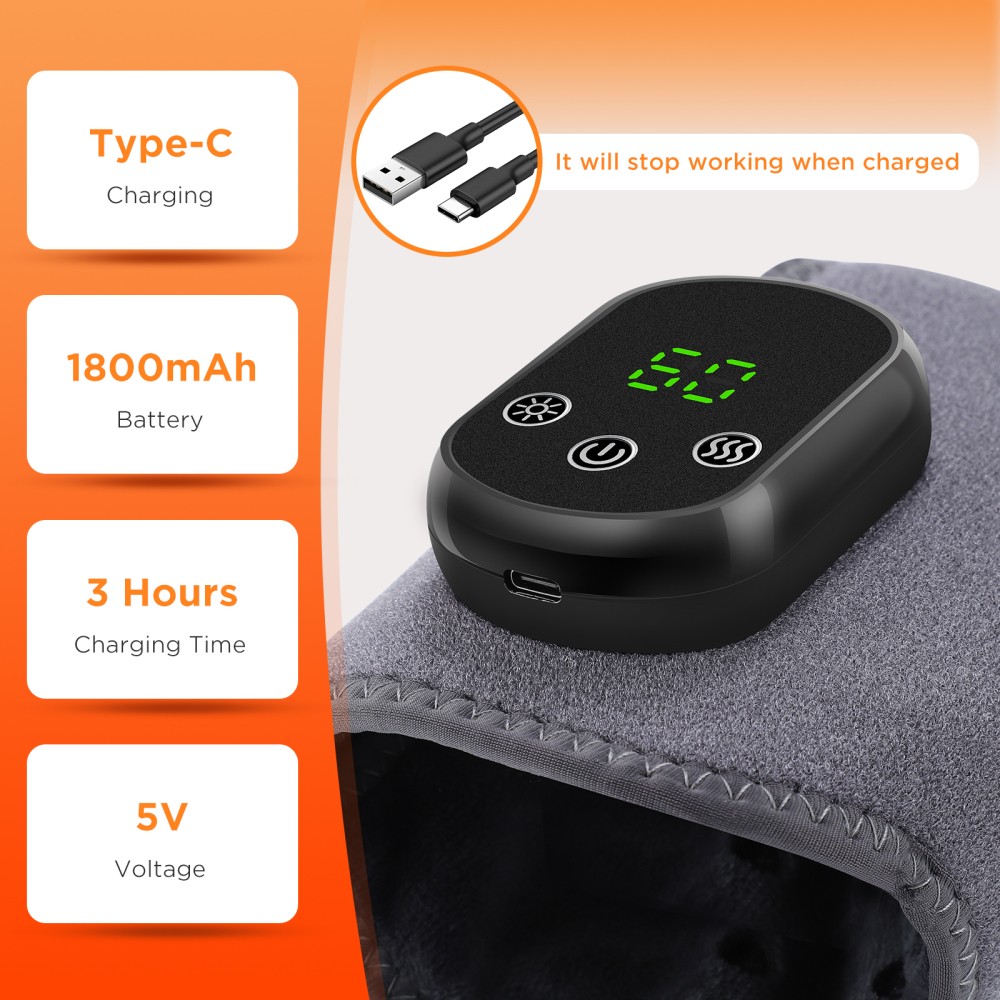 Electric Foot Ankle Massager Vibration Heating Ankle Brace Wrap for Pain Relief