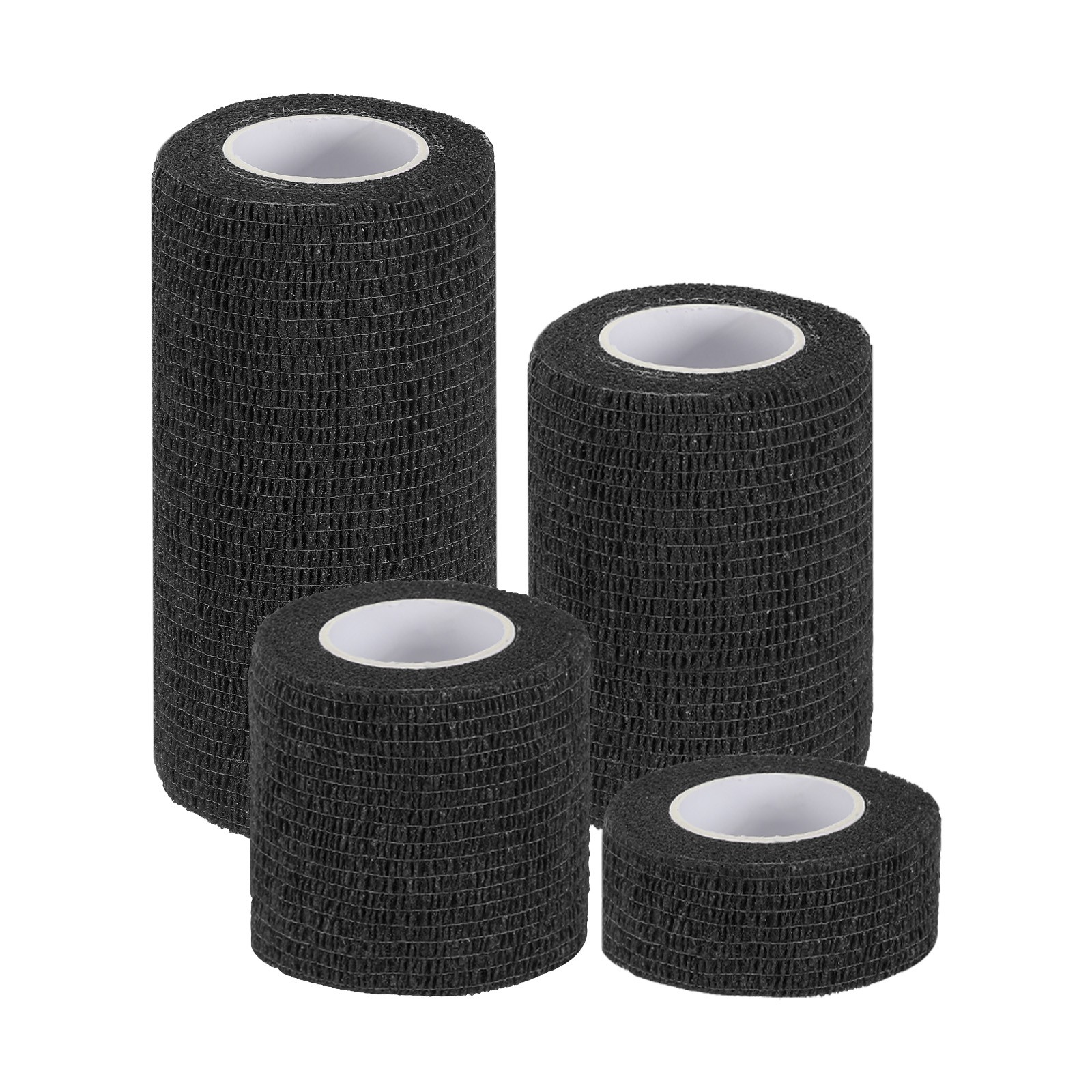 1″/2″/3″/4″ 4 Pcs 5 Yard Self Adhesive Bandage Wrap Self Tape Black