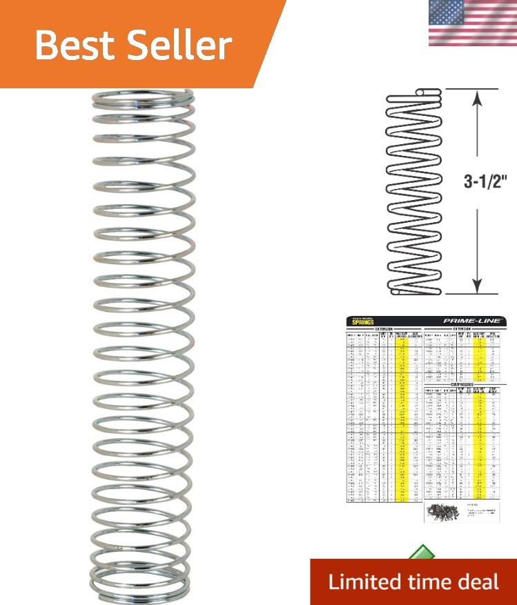 Compression Springs 2 Pack – Nickel-Plated, Spring Steel, 23/32 In. x 3-1/2 In.