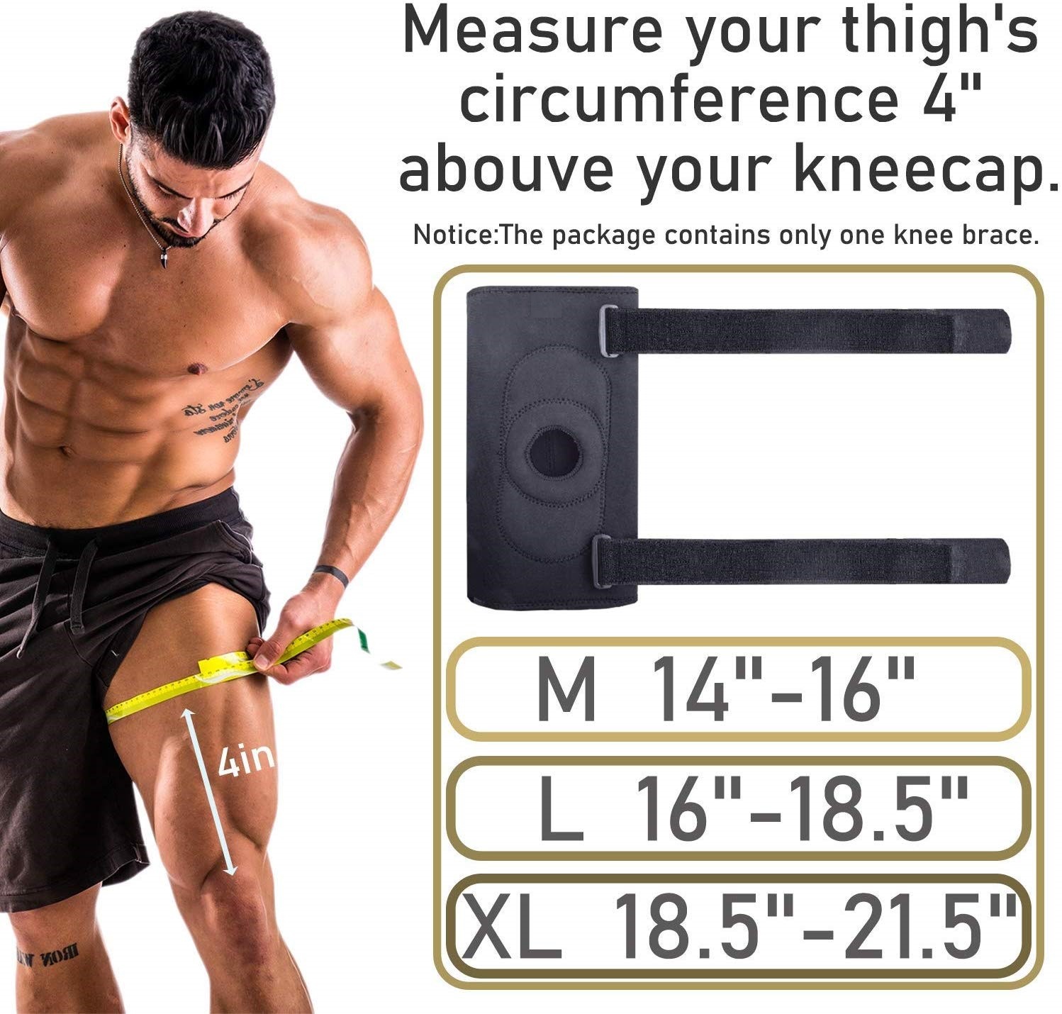 Double Metal Full Knee Support (Black)