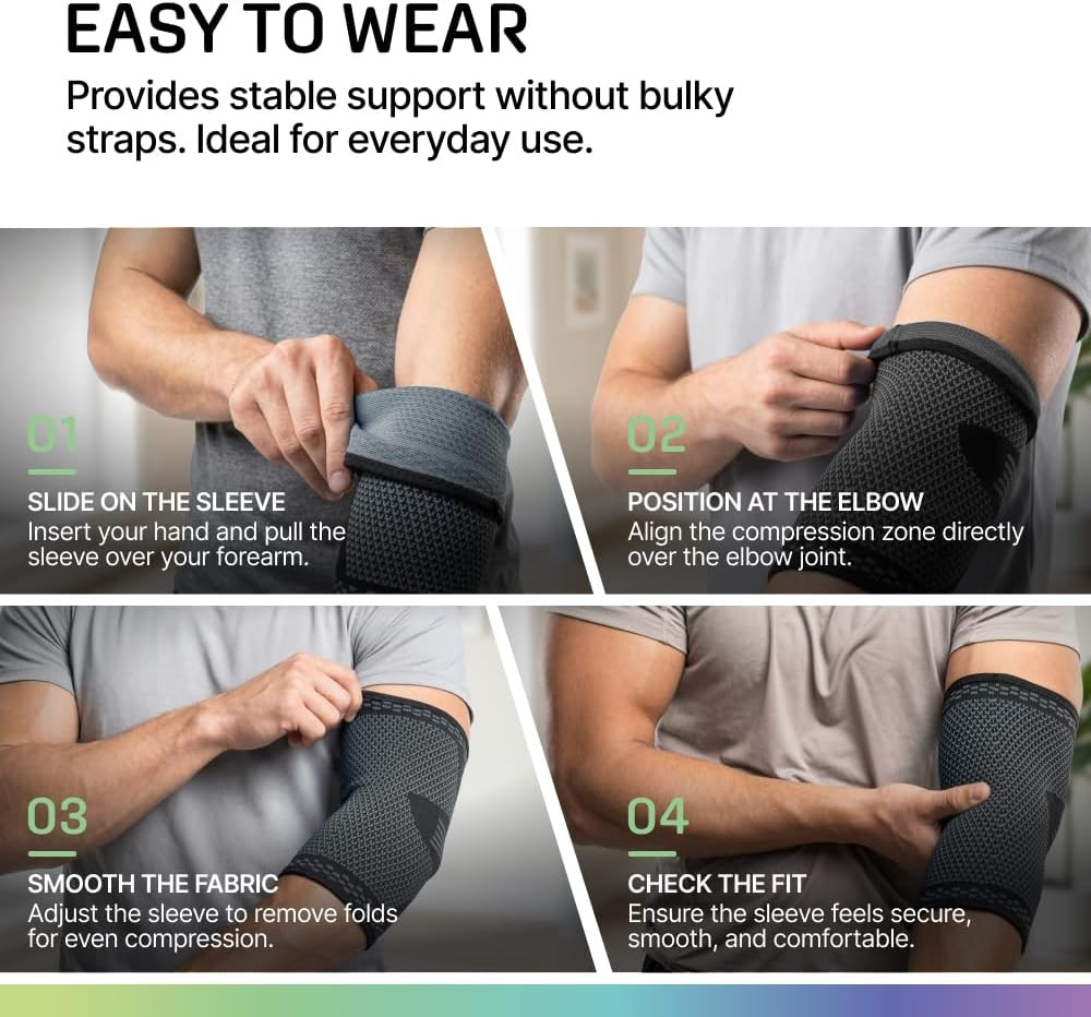 2 Pack Elbow Brace for Tendonitis and Tennis Elbow Brace for Women and Men, Elbo
