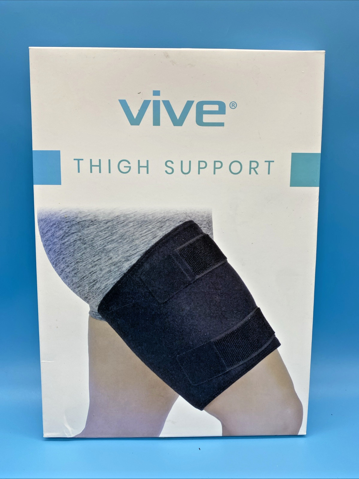VIVE Thigh Support Breathable Neoprene Non-Slip One Size (R or L) 28″ Black NEW