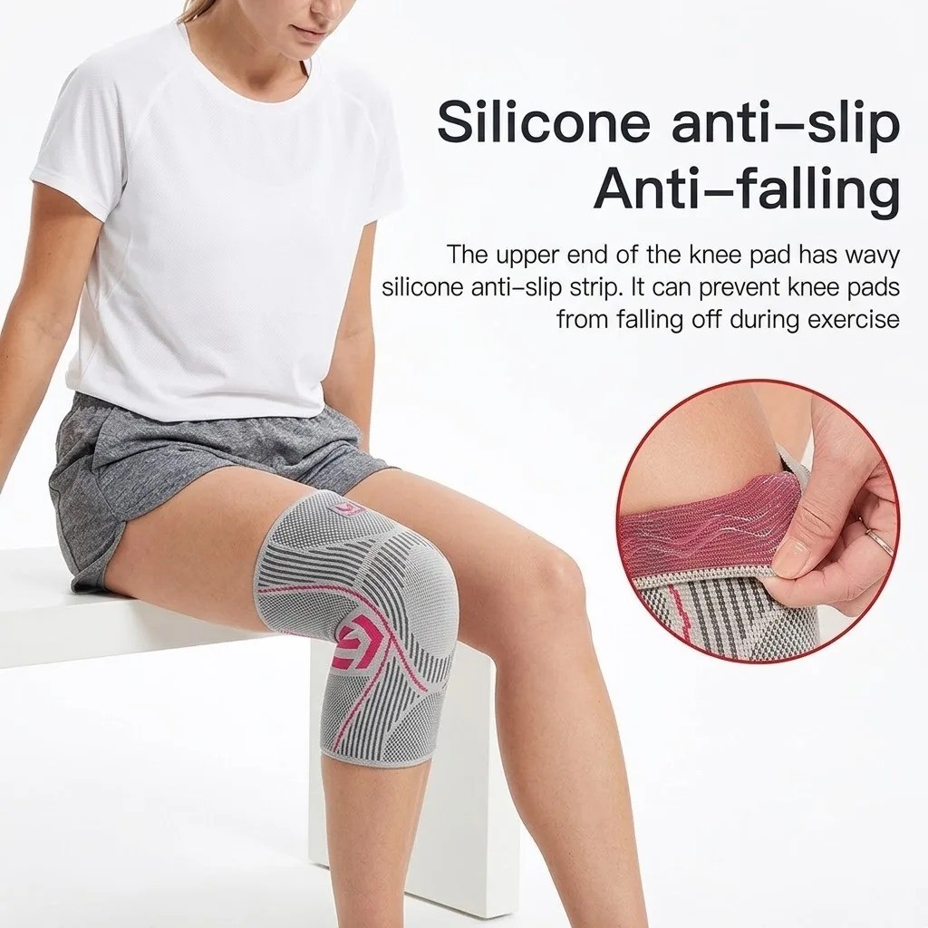 1PC Compression Knee Sleeve Support Brace For Arthritis Joint Pain Sports Gym