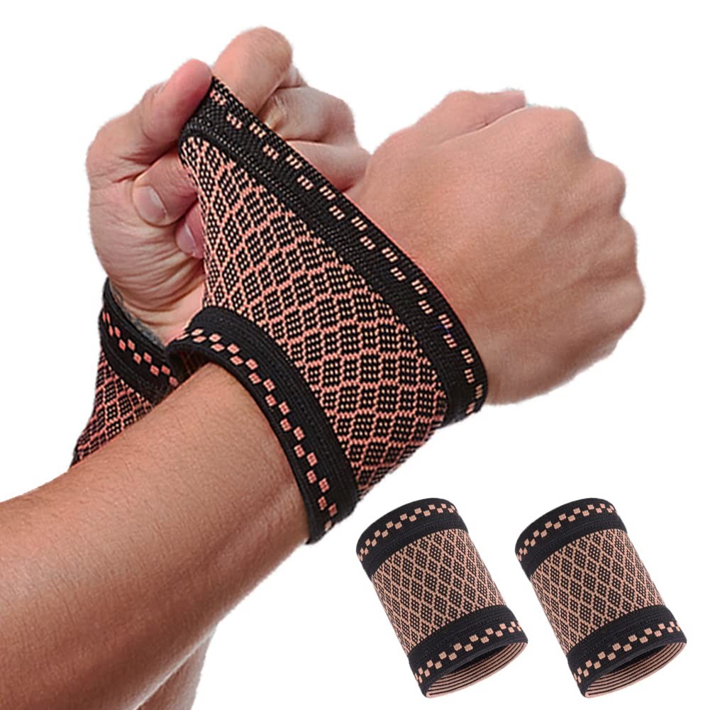Copper Wrist Compression Sleeves (2Pcs), Large (Pack of 2)