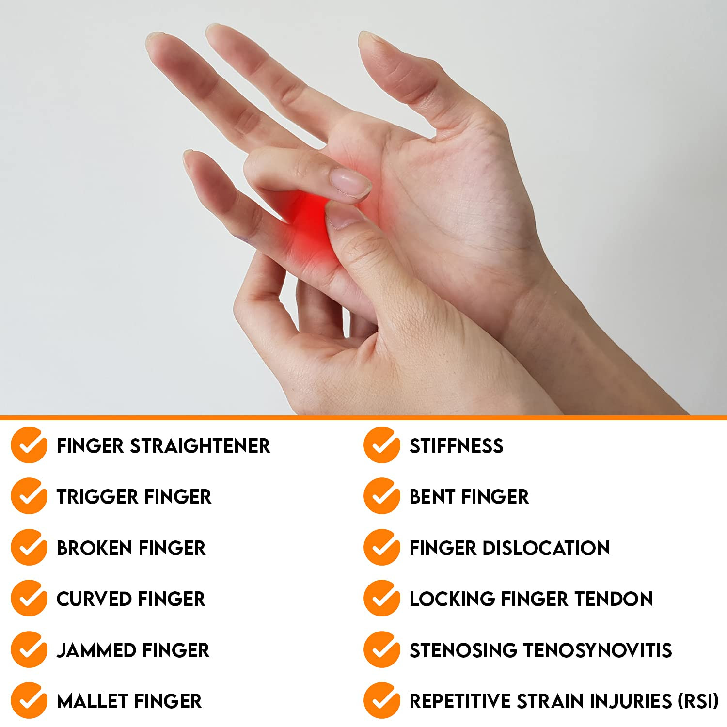 Adjustable Trigger Finger Brace With Aluminum Support For Pain Relief