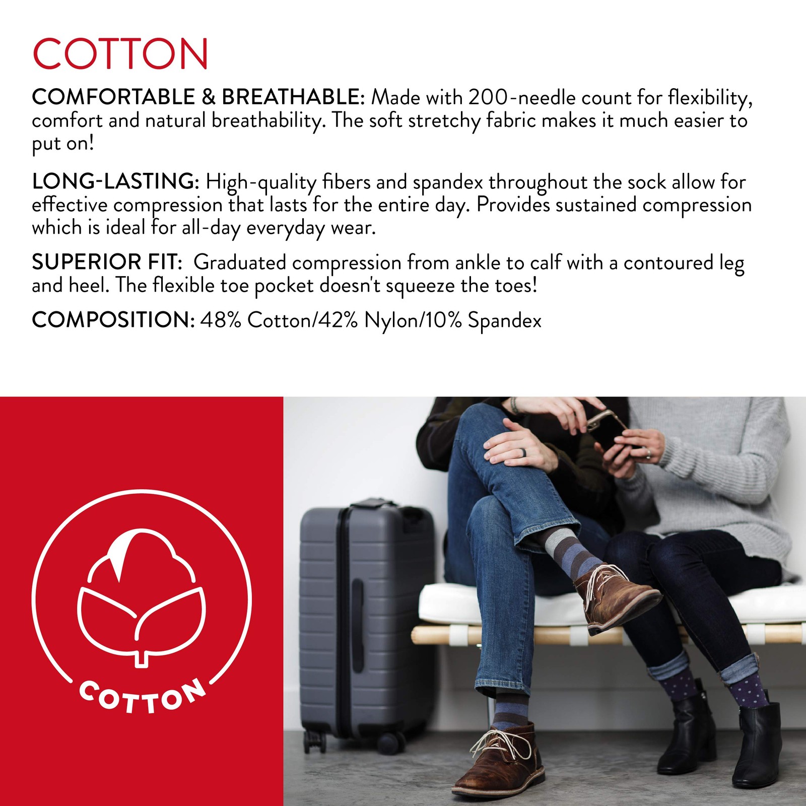 Medium Large Compression Socks 20 30 mmHg Reduce Swelling Energize Legs