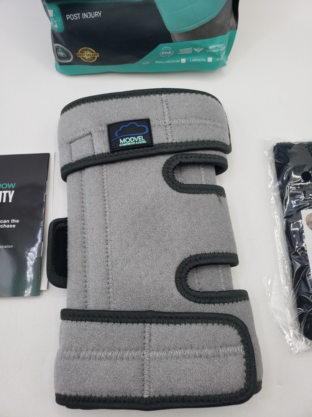 MODVEL ELITE Knee Brace for Women & Men with Side Stabilizers, XXL Grey Black