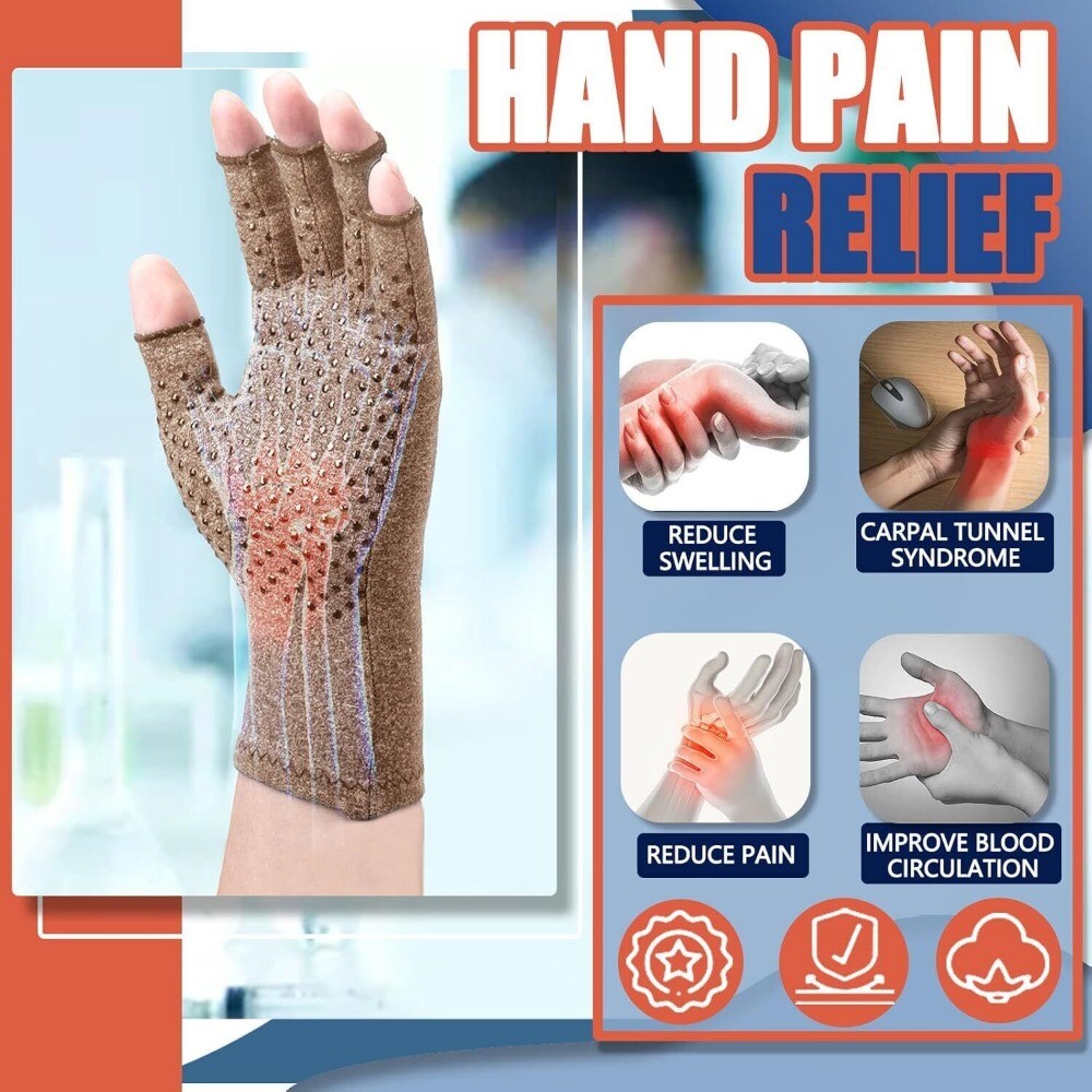 2Pair Unisex Compression Gloves for Hand Arthritis Rheumatoid Carpal Tunnel Pain