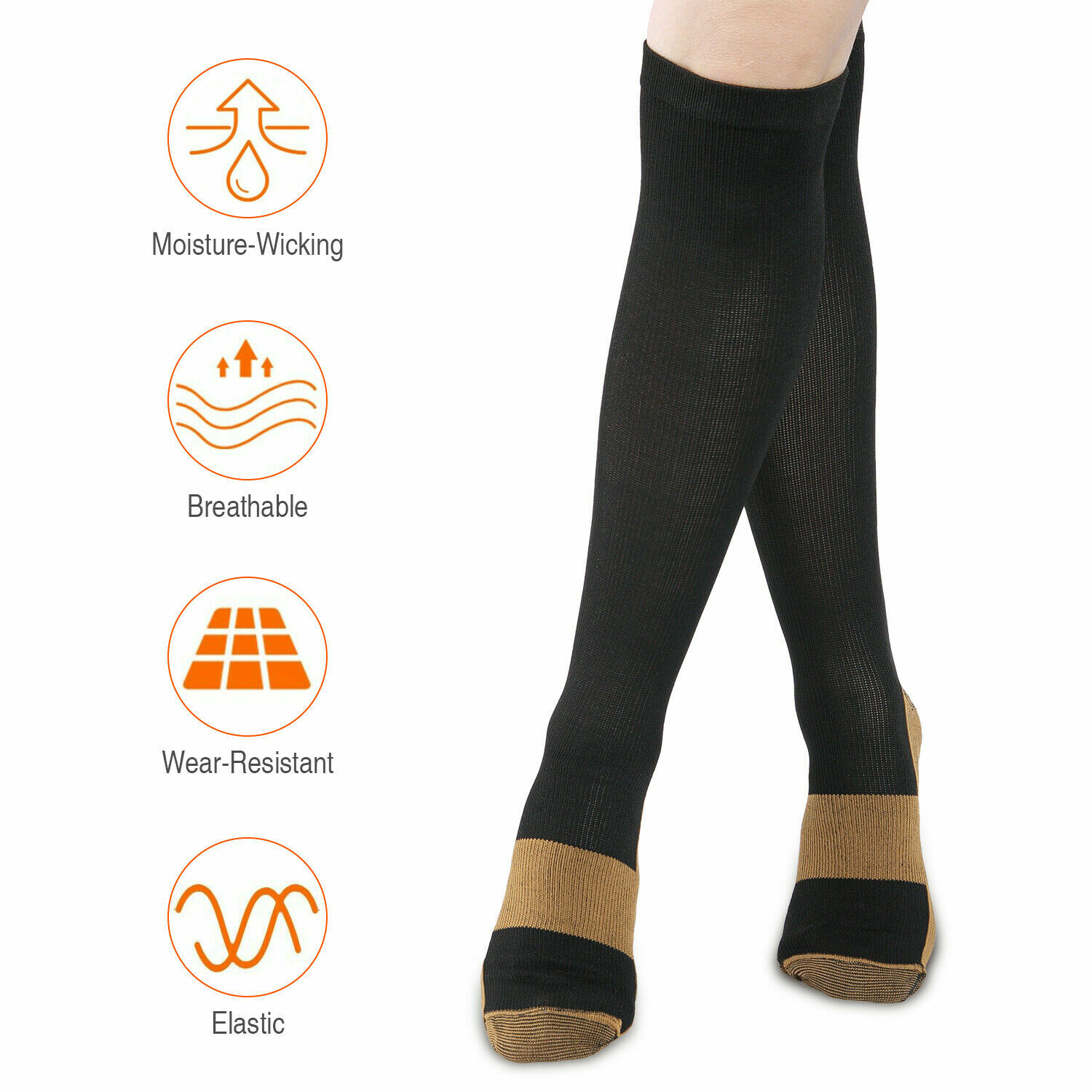 Copper Compression Socks 20-30mmHg Women & Men – Best for Running,Sports,Hiking